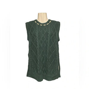 LK Bennett Andrea Cable Knit Sweater Vest in Green